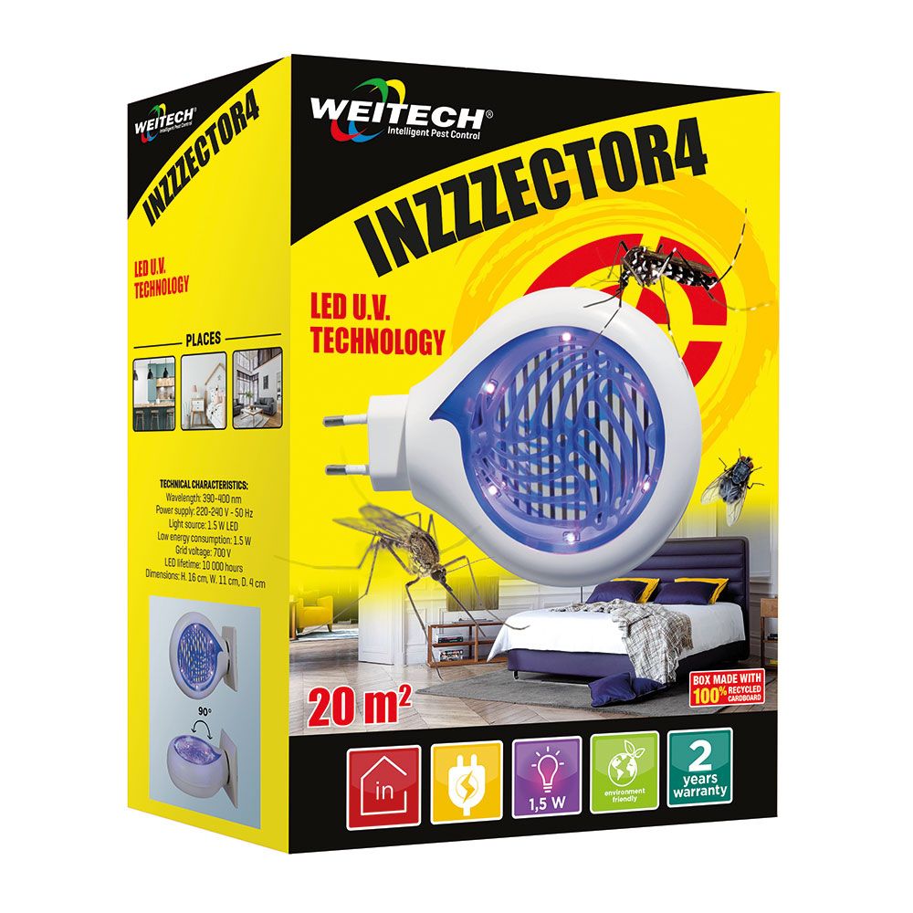 Trampa inzzzector4 led u.v - 1,5w - 20 m²