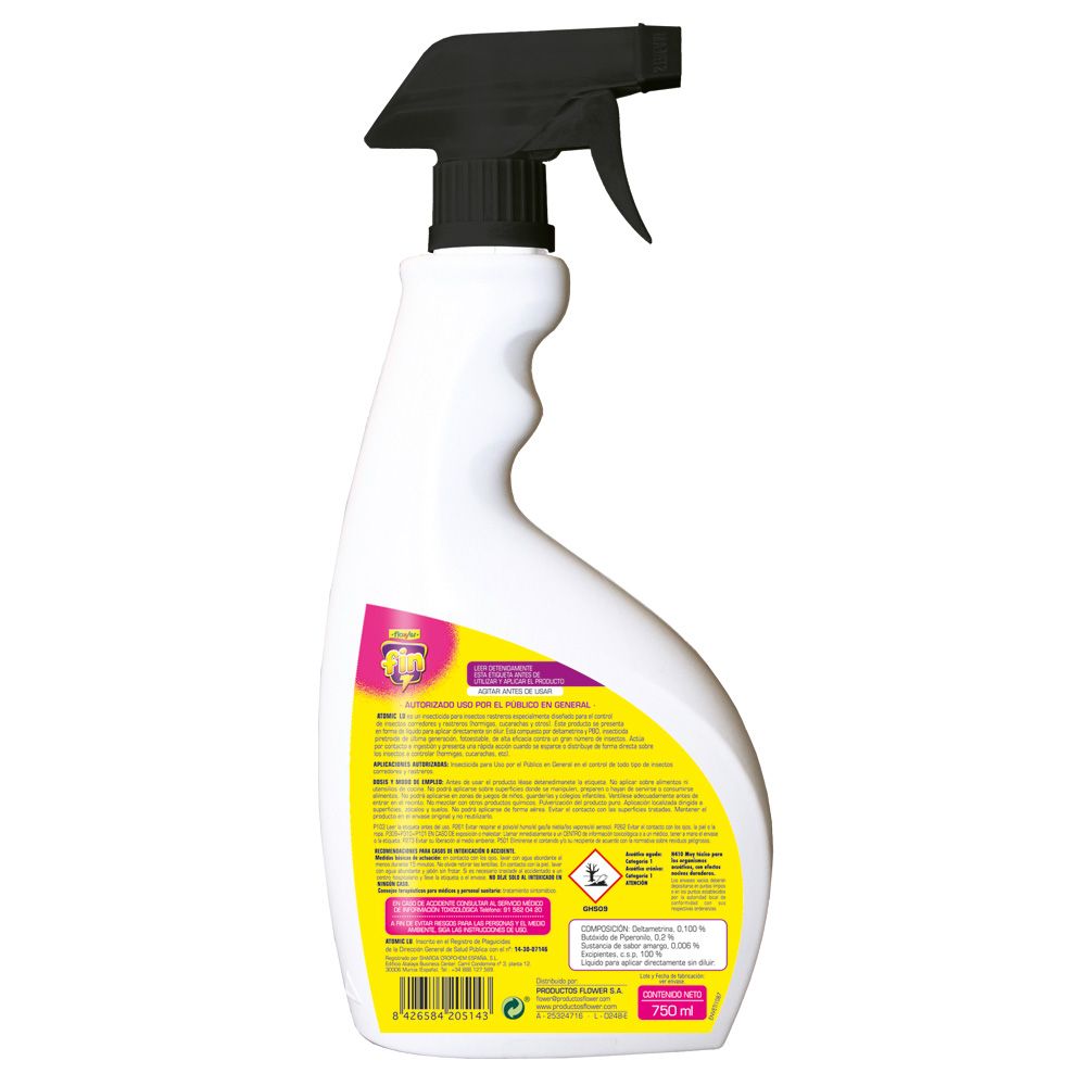 Insecticida pulverizador antihormigas atomic lu, fin, 750 ml