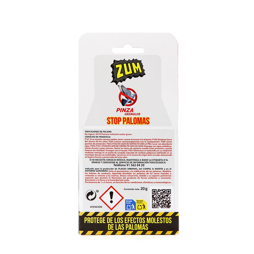 Pinza gránulos stop palomas 20 g