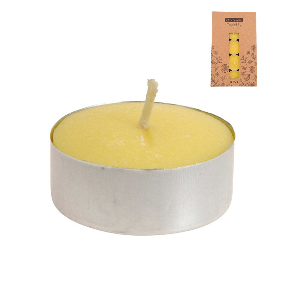 Velas de te citronela ø38 x 16 mm, 15 uds