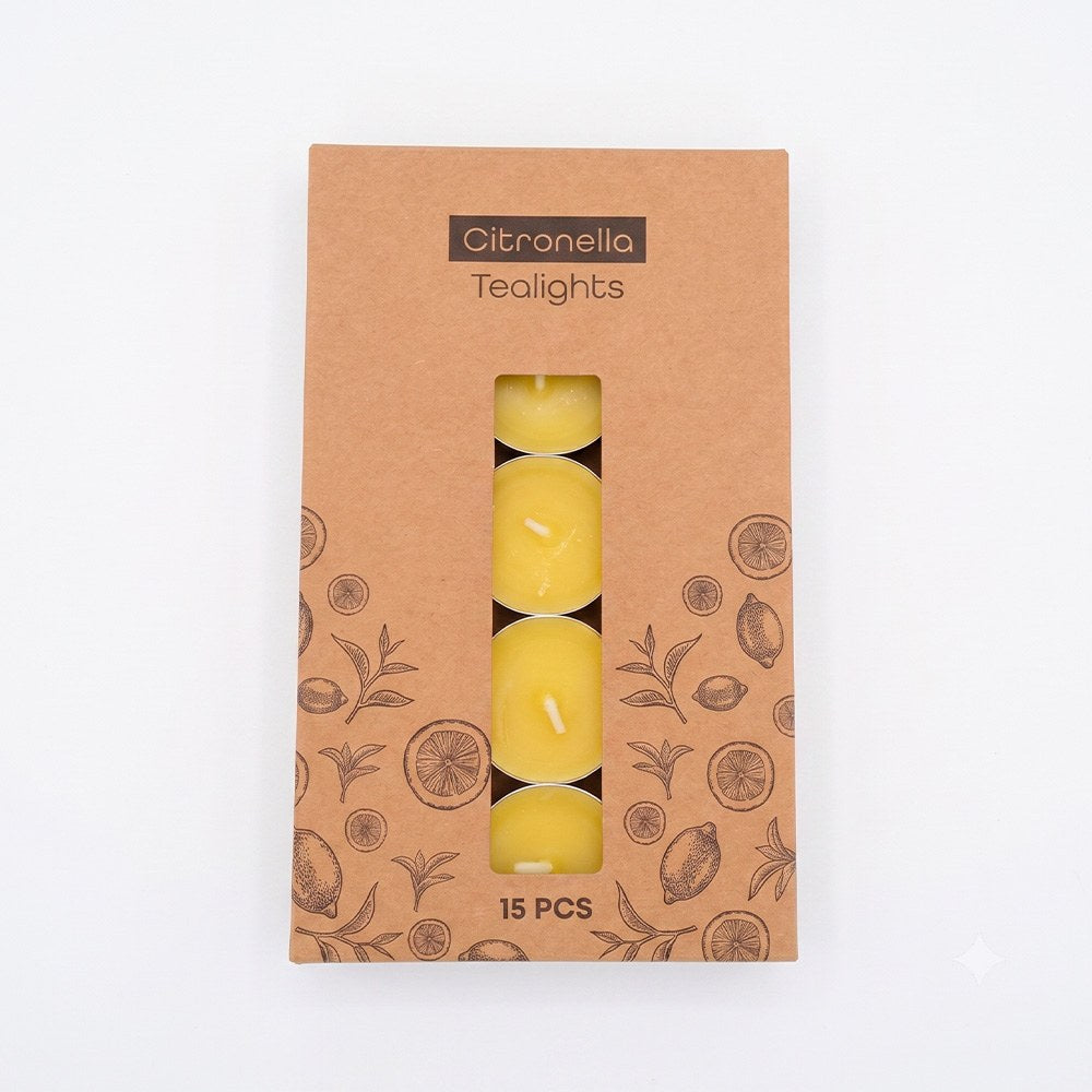 Velas de te citronela ø38 x 16 mm, 15 uds