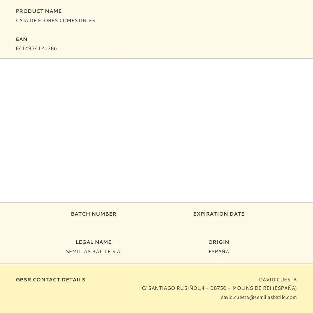 Caja de flores comestibles