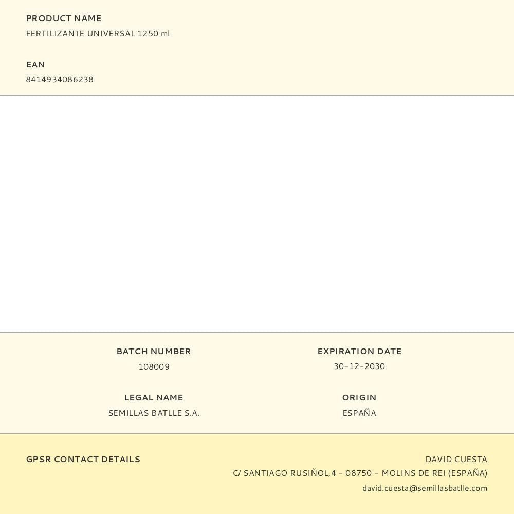 Fertilizante universal 1250 ml