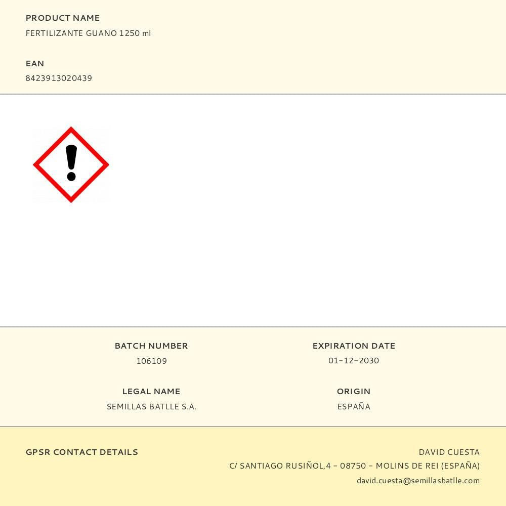 Fertilizante guano 1250 ml