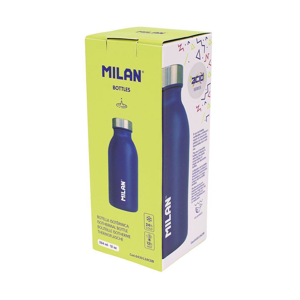Botella isotérmica de acero inoxidable 304 serie acid azul marino 354 ml