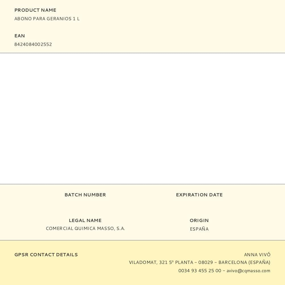 Abono para geranios 1 l