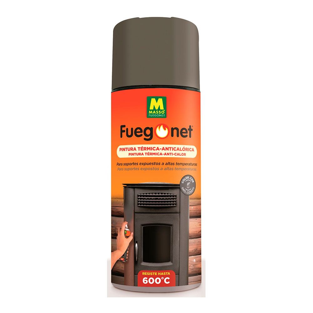 Pintura en spray anticalórica hasta 600° gris 400 ml