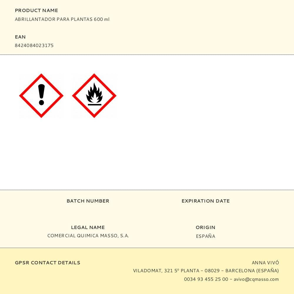 Abrillantador para plantas 600 ml