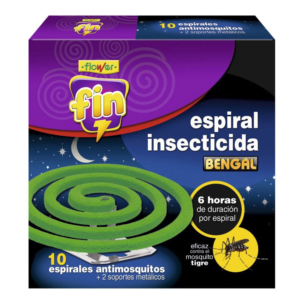 Espiral insecticida, fin, 10 uds + 2 soportes