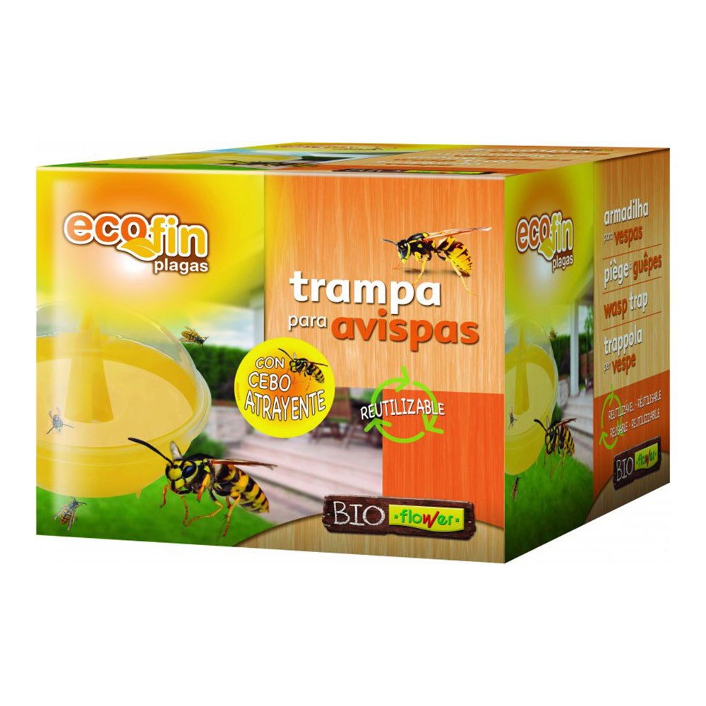 Trampa reutilizable con cebo atrayente para avispas, ecofin