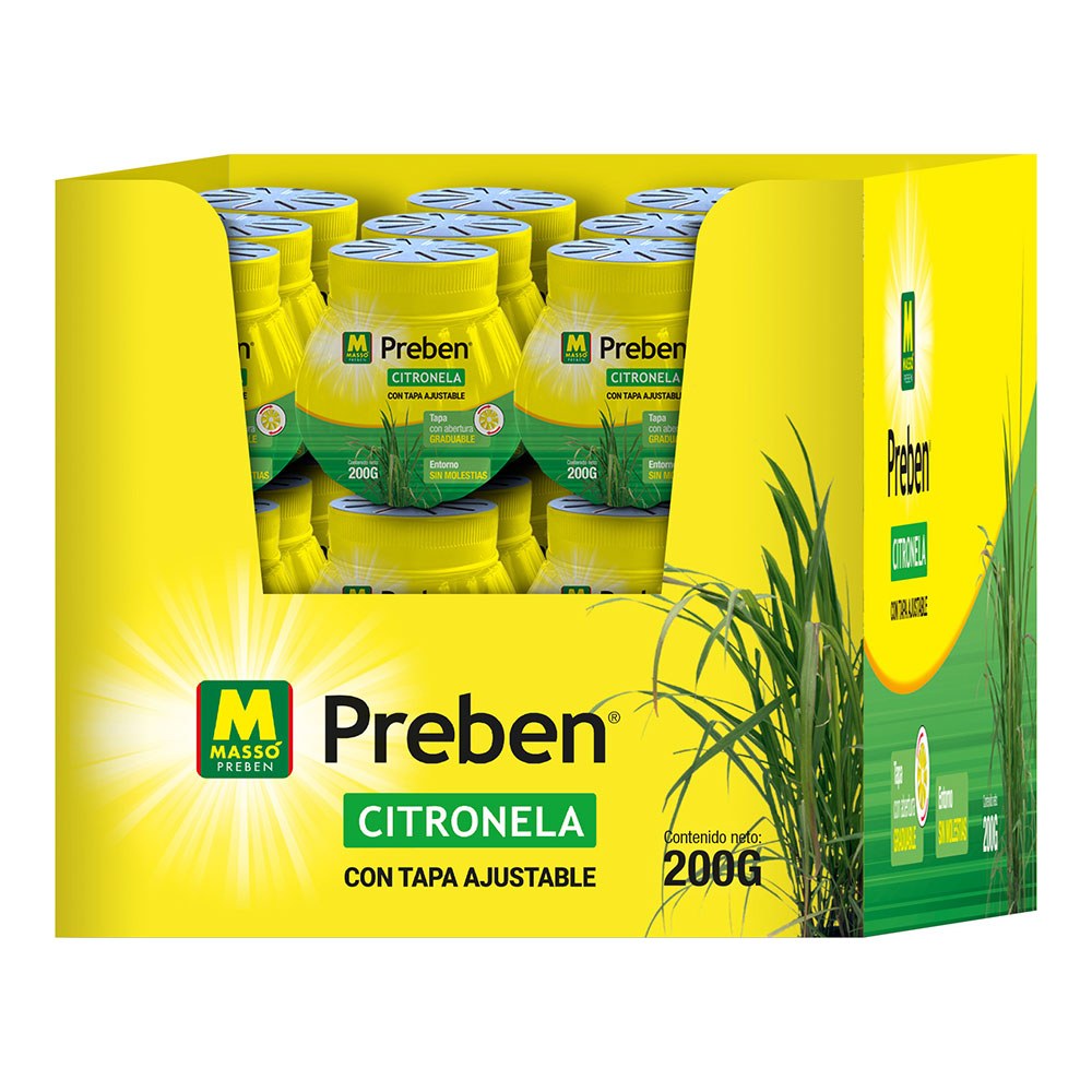 Gel con citronela tapa graduable, preben, 200 g
