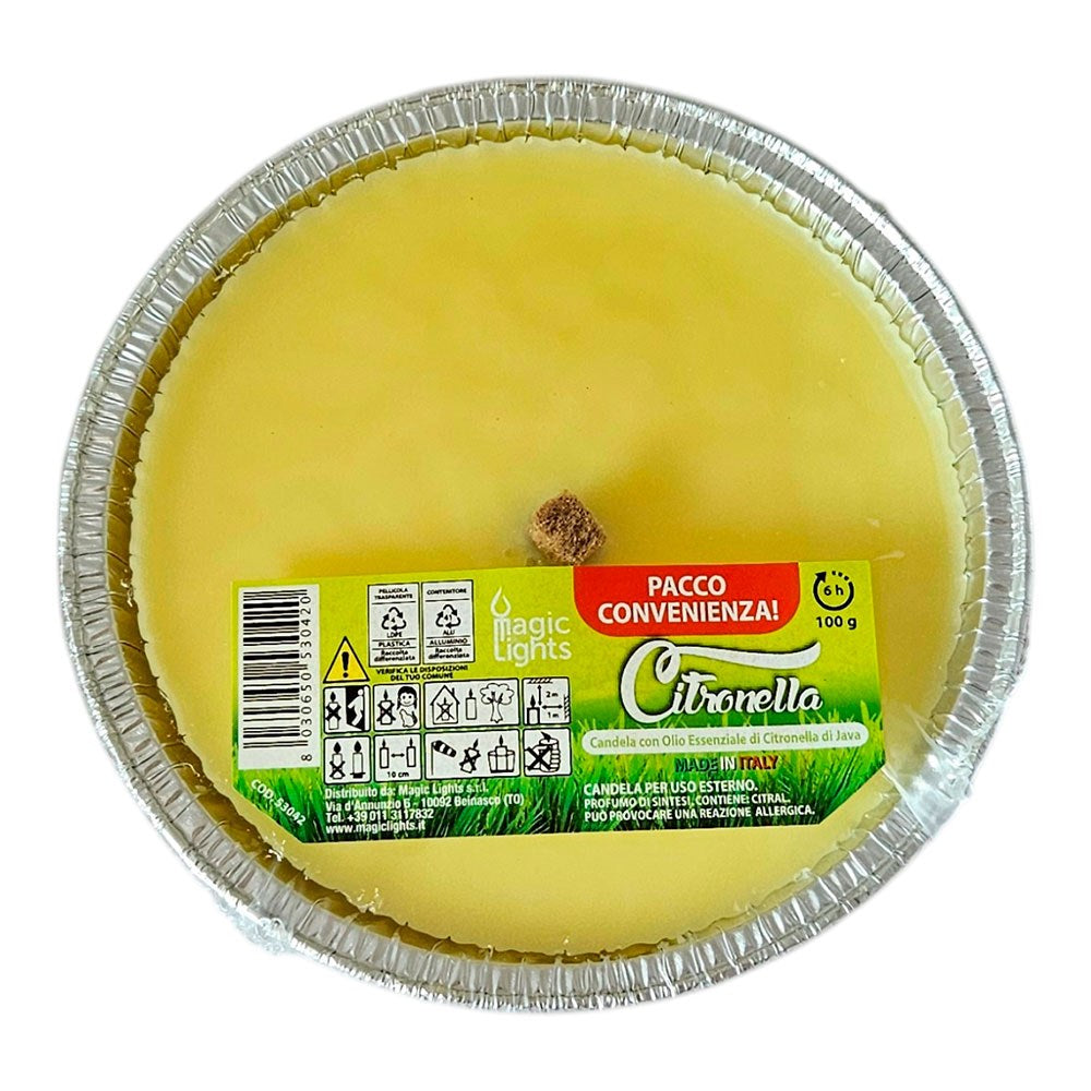 Vela citronela para exterior ø14 cm, 3 uds