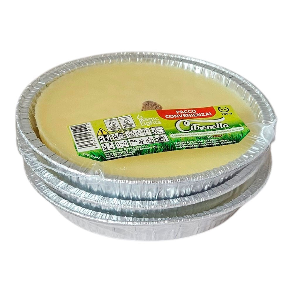 Vela citronela para exterior ø14 cm, 3 uds