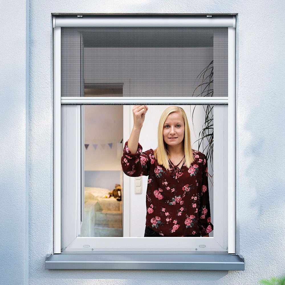 Mosquitera enrollable, blanca, 130 x 160 cm