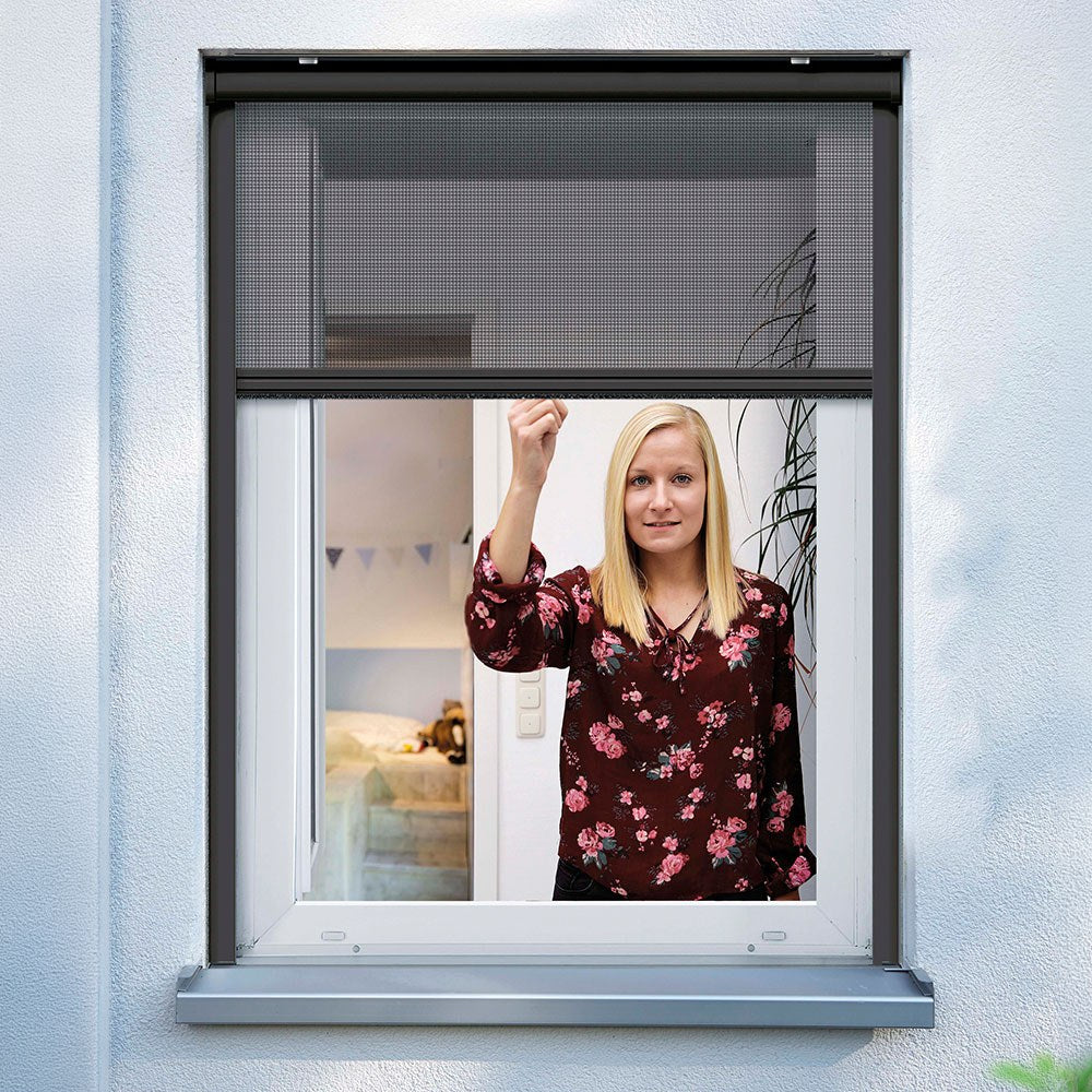 Mosquitera enrollable, antracita, 130 x 160 cm