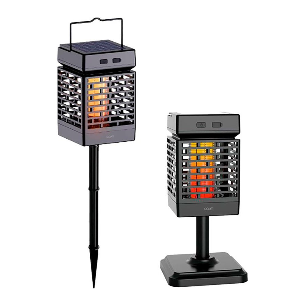 Lámpara solar recargable mata mosquitos, negra, 108 x 108 x 172-775 mm