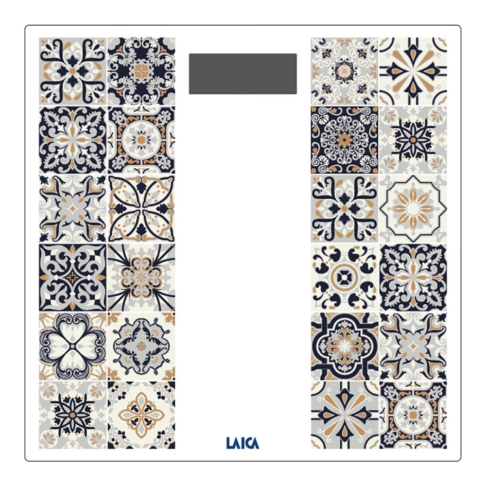 Báscula de baño electrónica con batería recargable cárga máxima 180 kg modelo estampado marrón