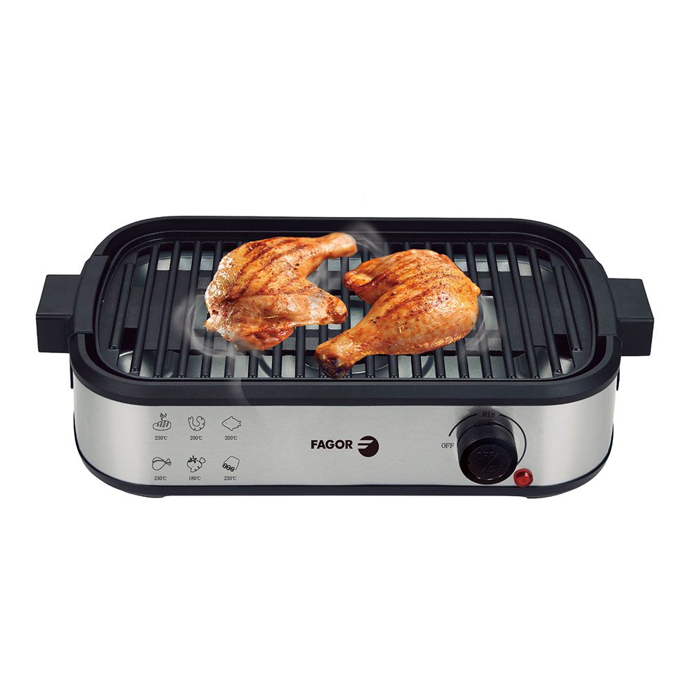 Parrilla eléctrica smokeless con extractor de humo 1800 w 44 x 27 x 10,5 cm