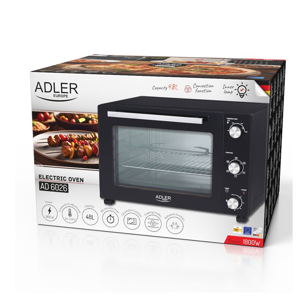 Horno eléctrico ad 6026 1800 w 48 l