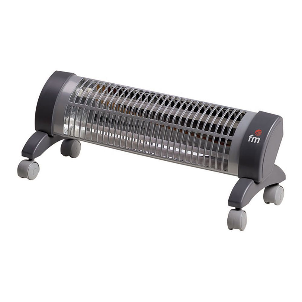 Estufa de cuarzo con ruedas 2302-r, 1200 w, gris, 53 x 16 x 18,5 cm