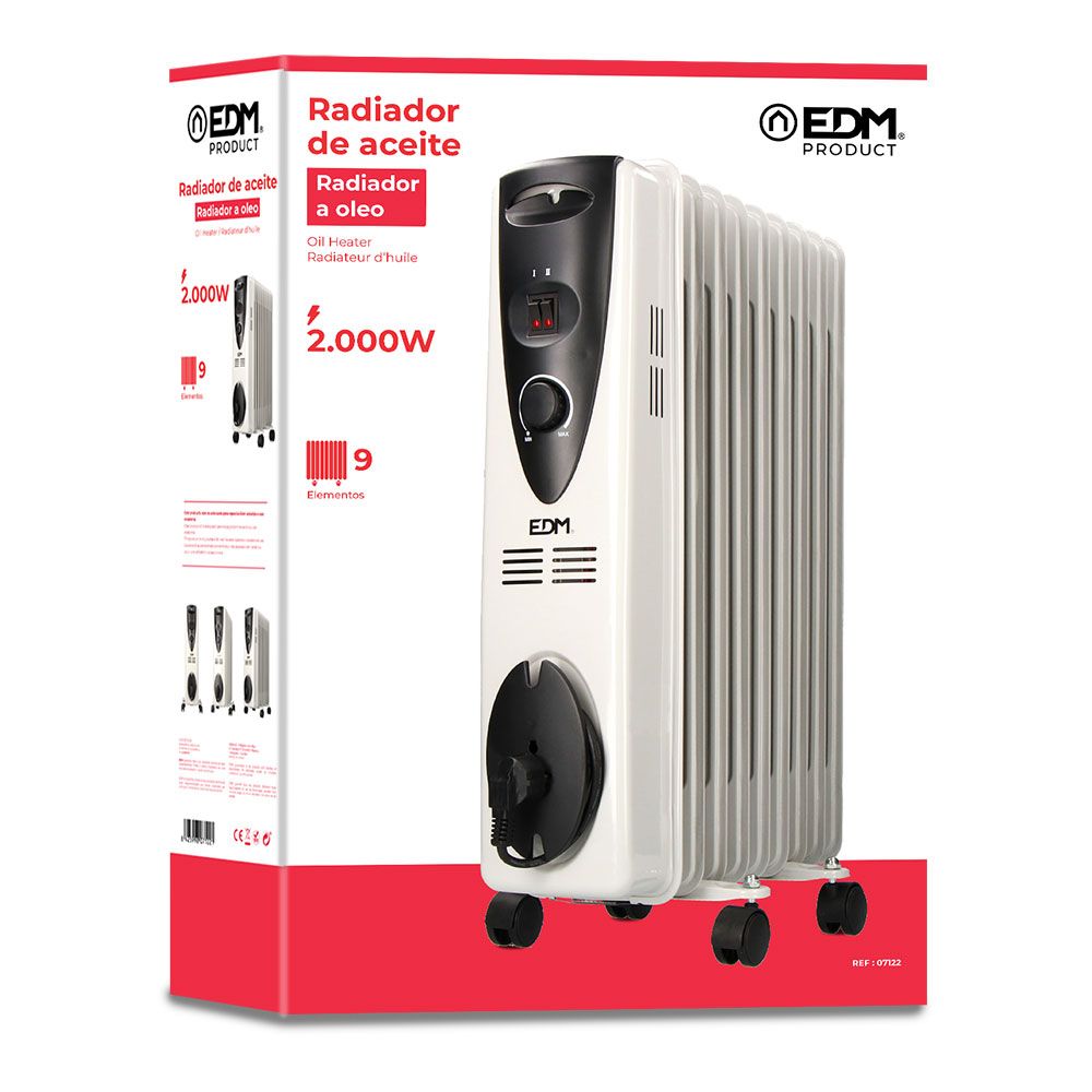 Radiador de aceite 2000 w con 9 elementos