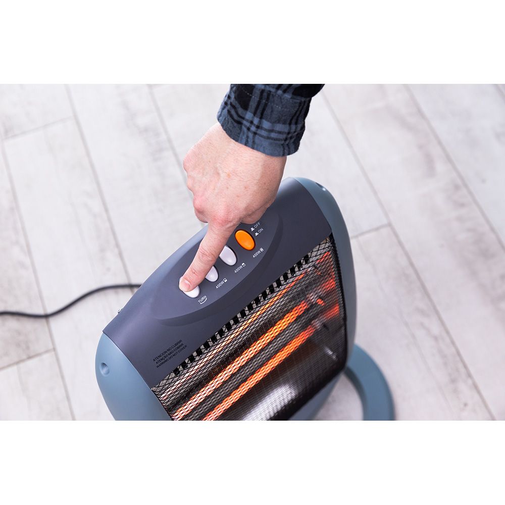 Estufa de cuarzo oscilante 400 / 800 / 1200 w anti-vuelco