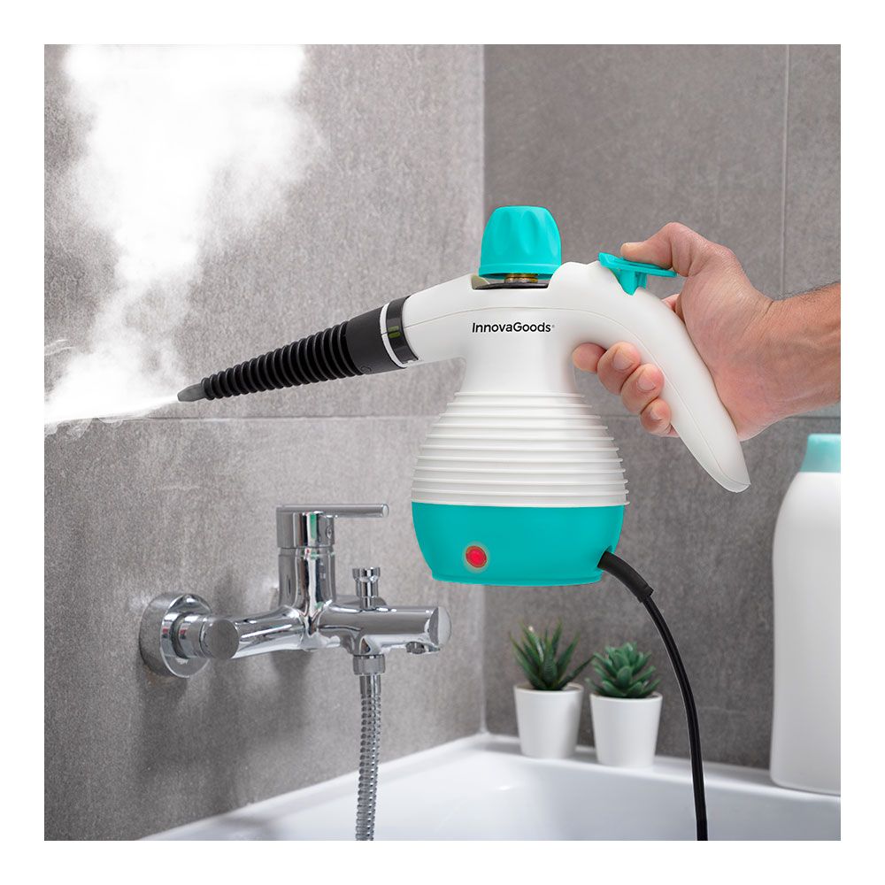 Vaporeta de mano multiusos con accesorios 9 en 1 steany 0,35 l 3 bar 1000 w