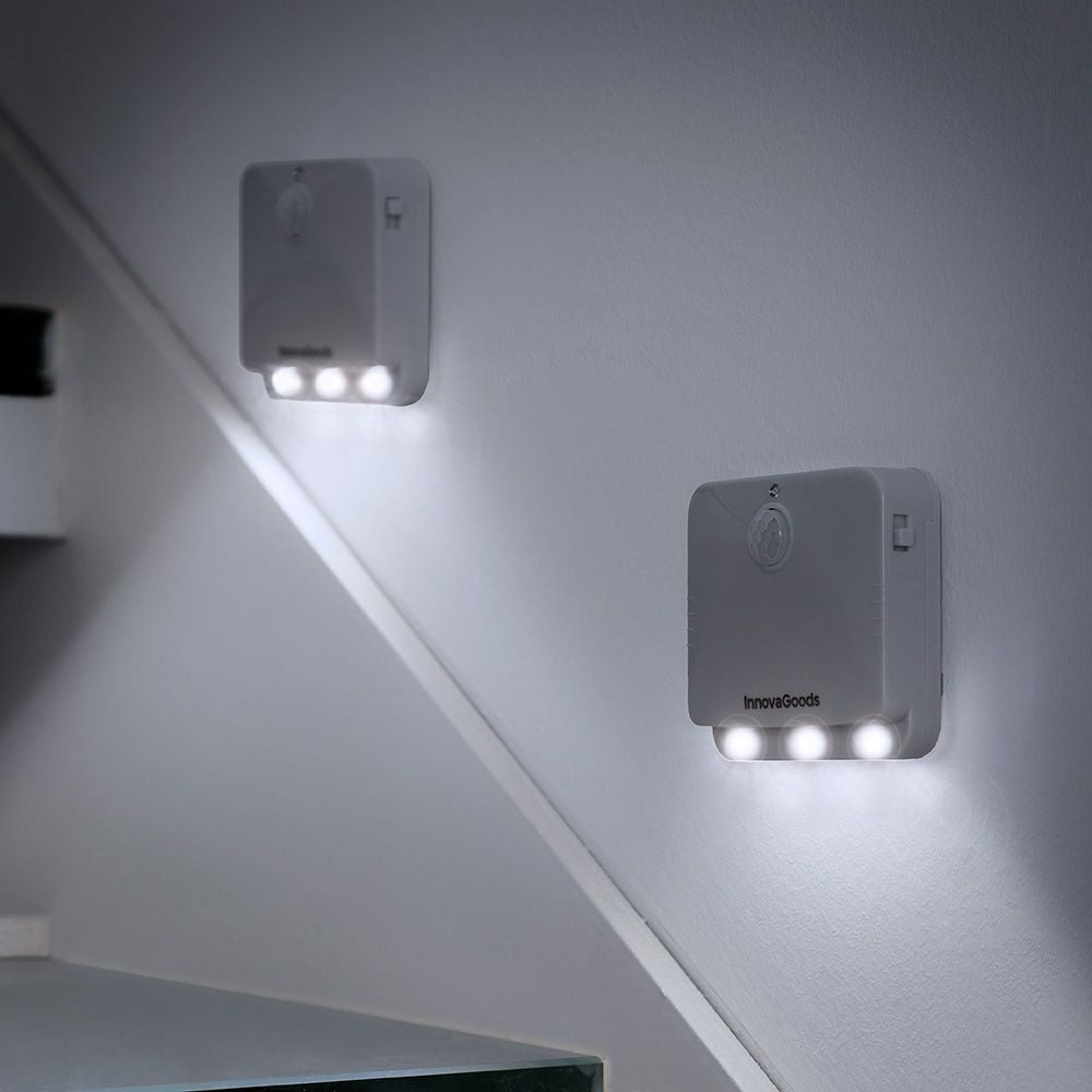 Piloto noche led con sensor movimiento, 2 unidades