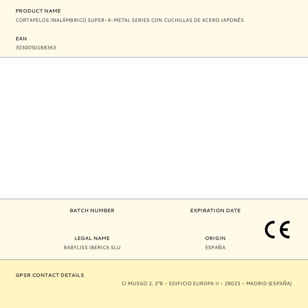 Cortapelos inalámbrico super-x-metal series con cuchillas de acero japonés