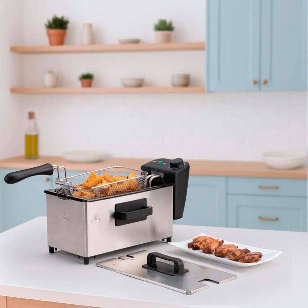 Freidora de acero inoxidable 3 l 2000 w