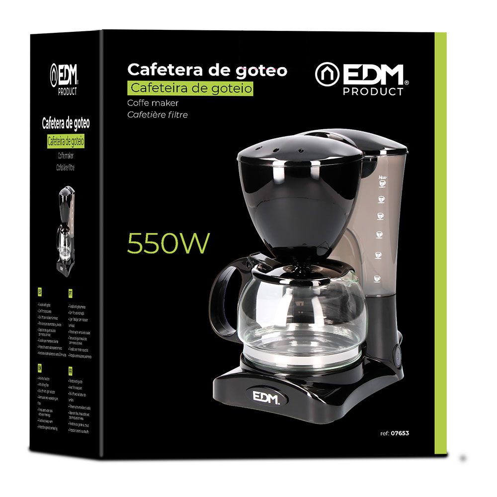 Cafetera de goteo 6 tazas, 550 w