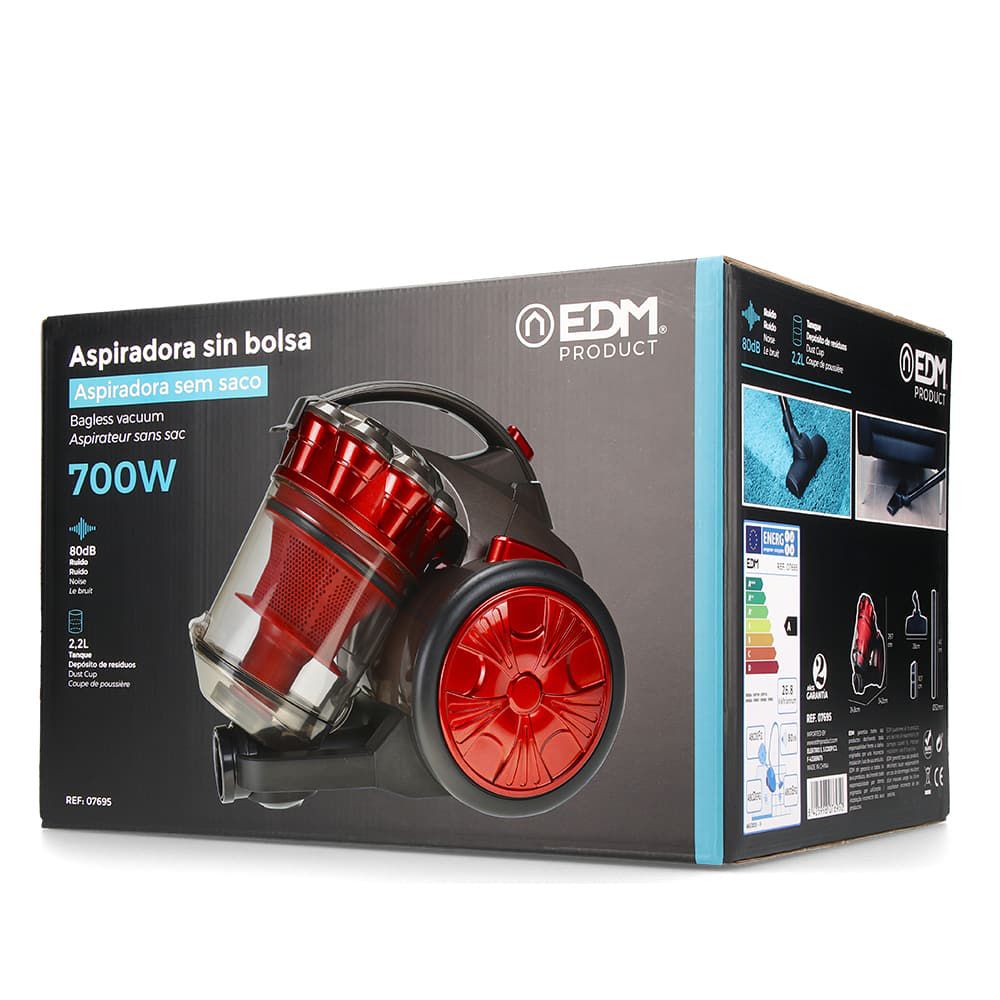 Aspirador sin bolsa multiciclonico pequeño 2,2 l 700 w