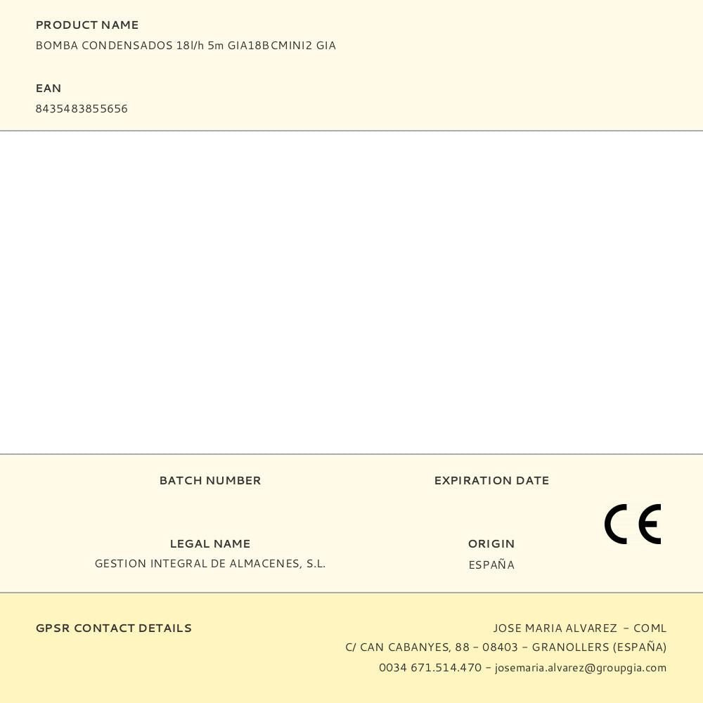 Bomba condensados 18l/h 5m gia18bcmini2 gia