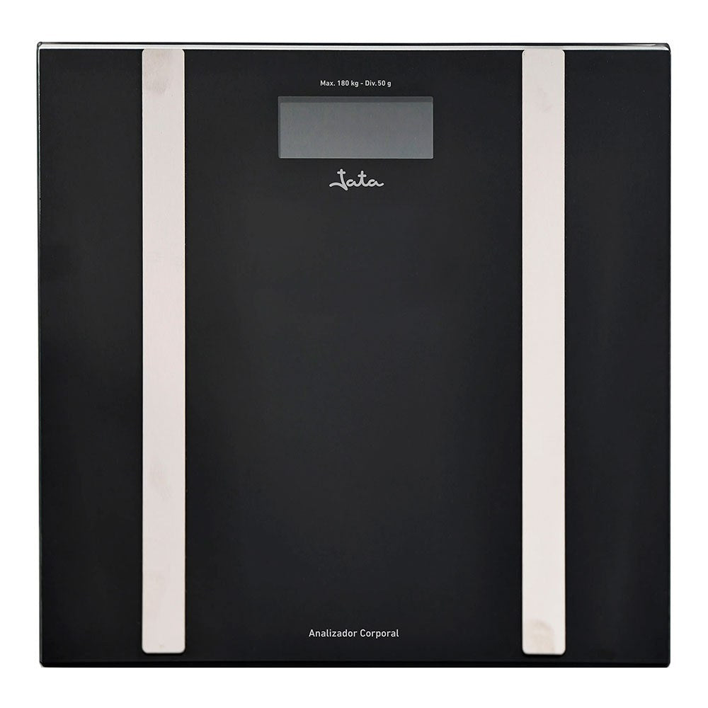 Báscula de baño analizadora corporal negra, máximo 180 kg