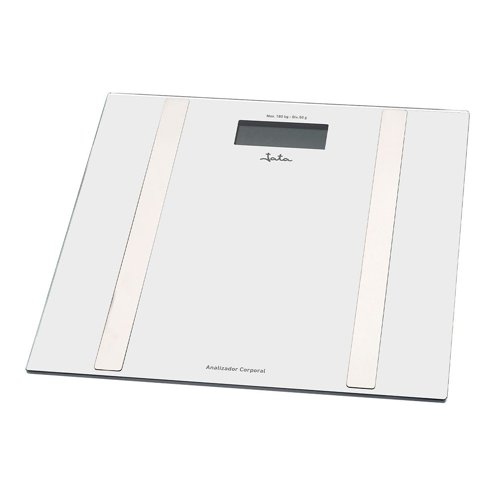 Báscula de baño analizadora corporal blanca, máximo 180 kg