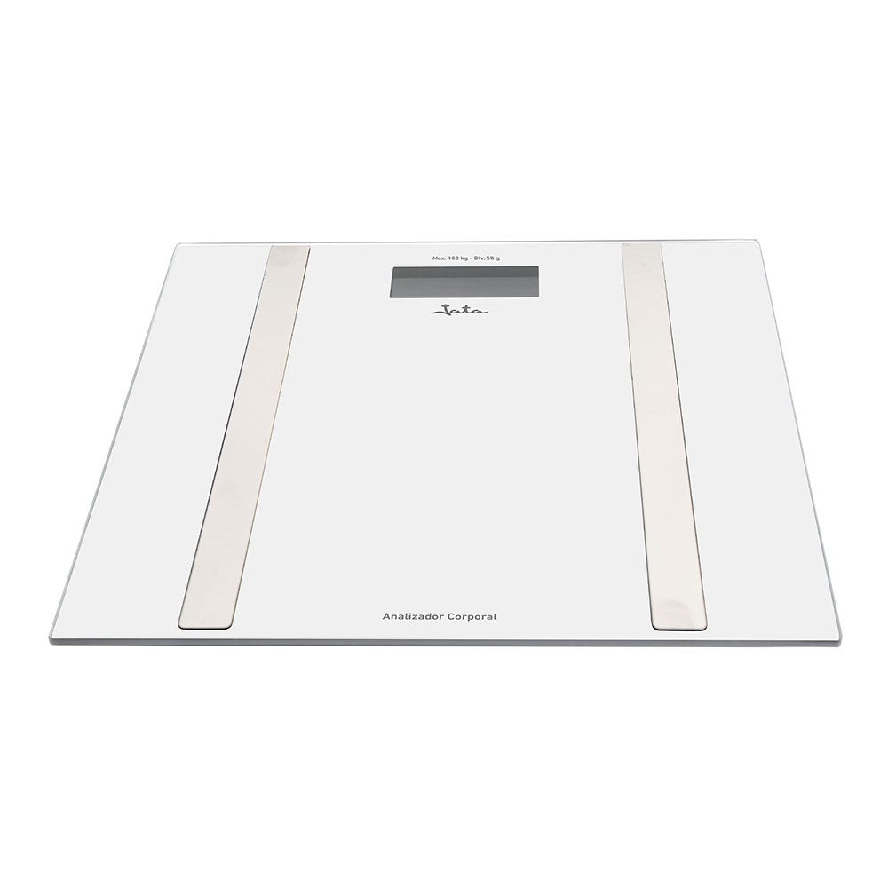 Báscula de baño analizadora corporal blanca, máximo 180 kg