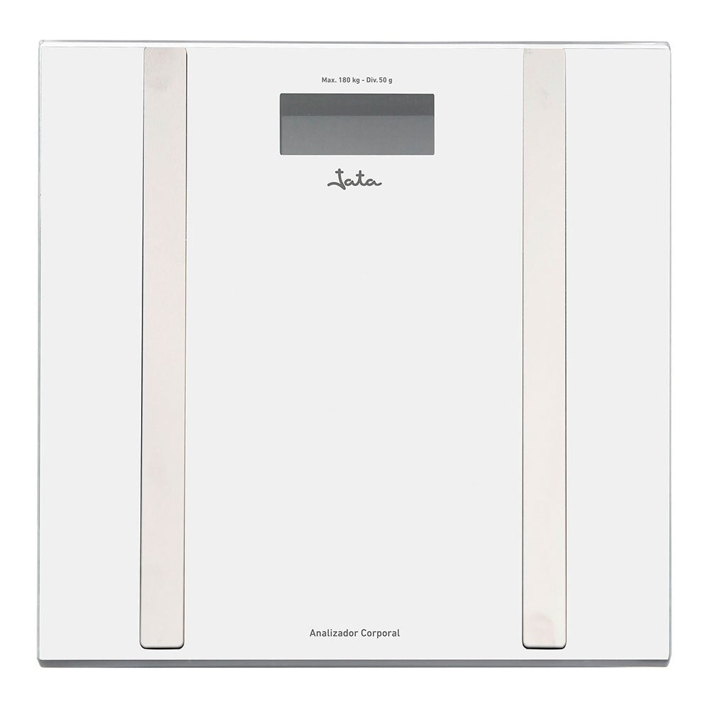 Báscula de baño analizadora corporal blanca, máximo 180 kg