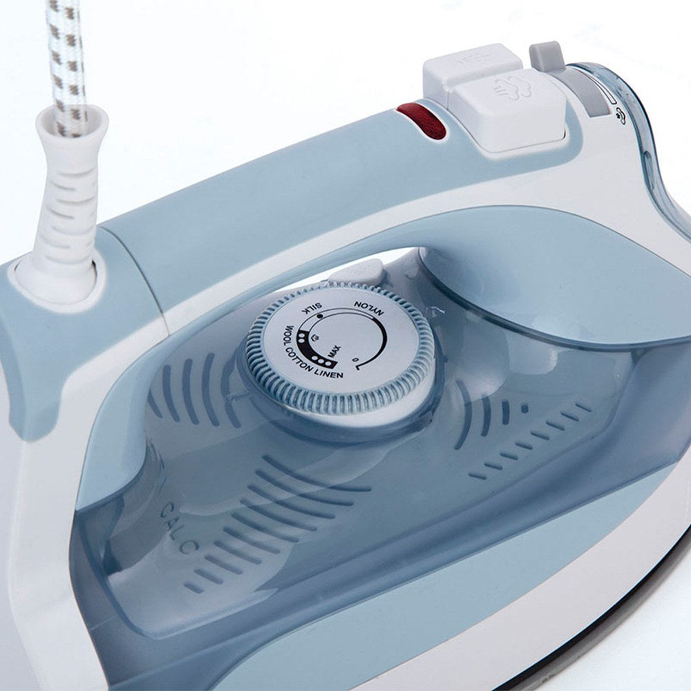 Plancha de vapor cerámica, azul y blanca, 3000 w