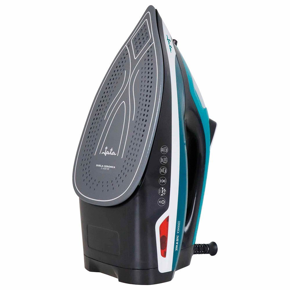 Plancha de vapor cerámica, azul y blanca, 2400 w
