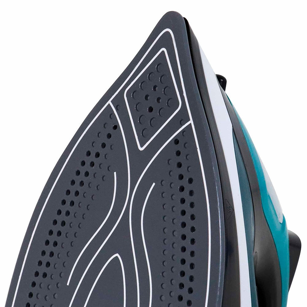 Plancha de vapor cerámica, azul y blanca, 2400 w