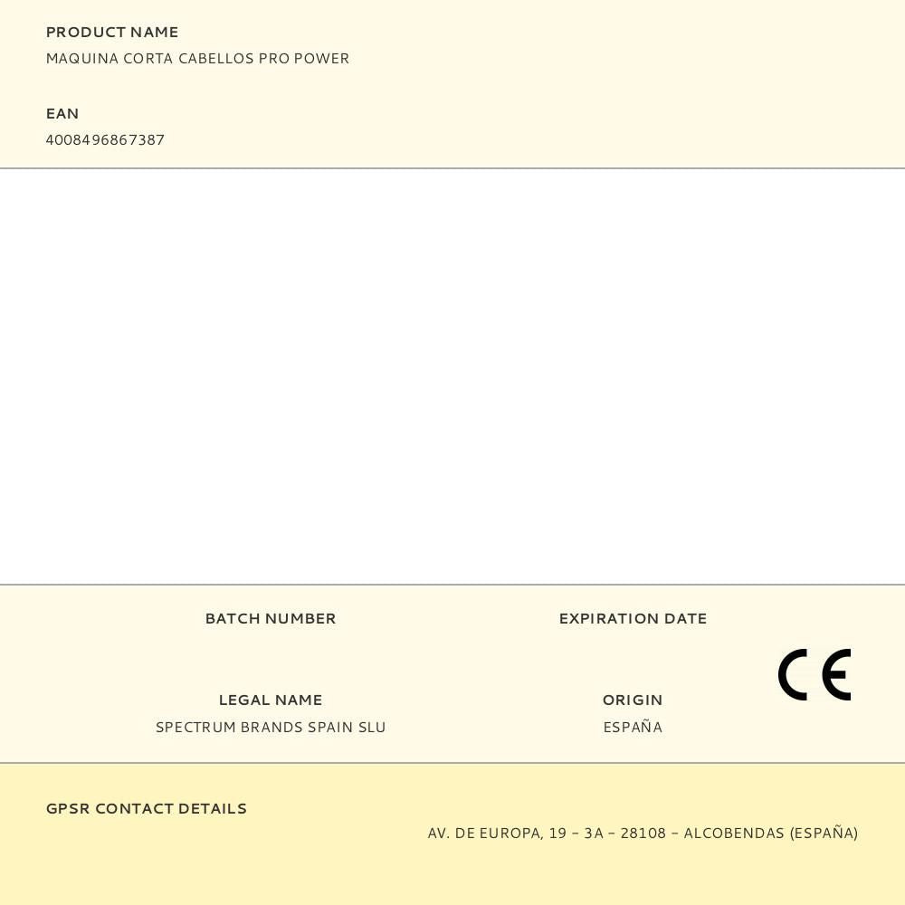 Maquina corta cabellos pro power