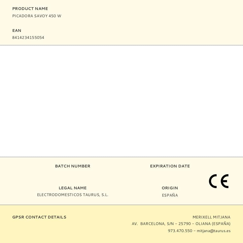 Picadora savoy 450 w