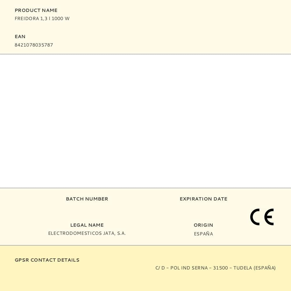 Freidora 1,3 l 1000 w