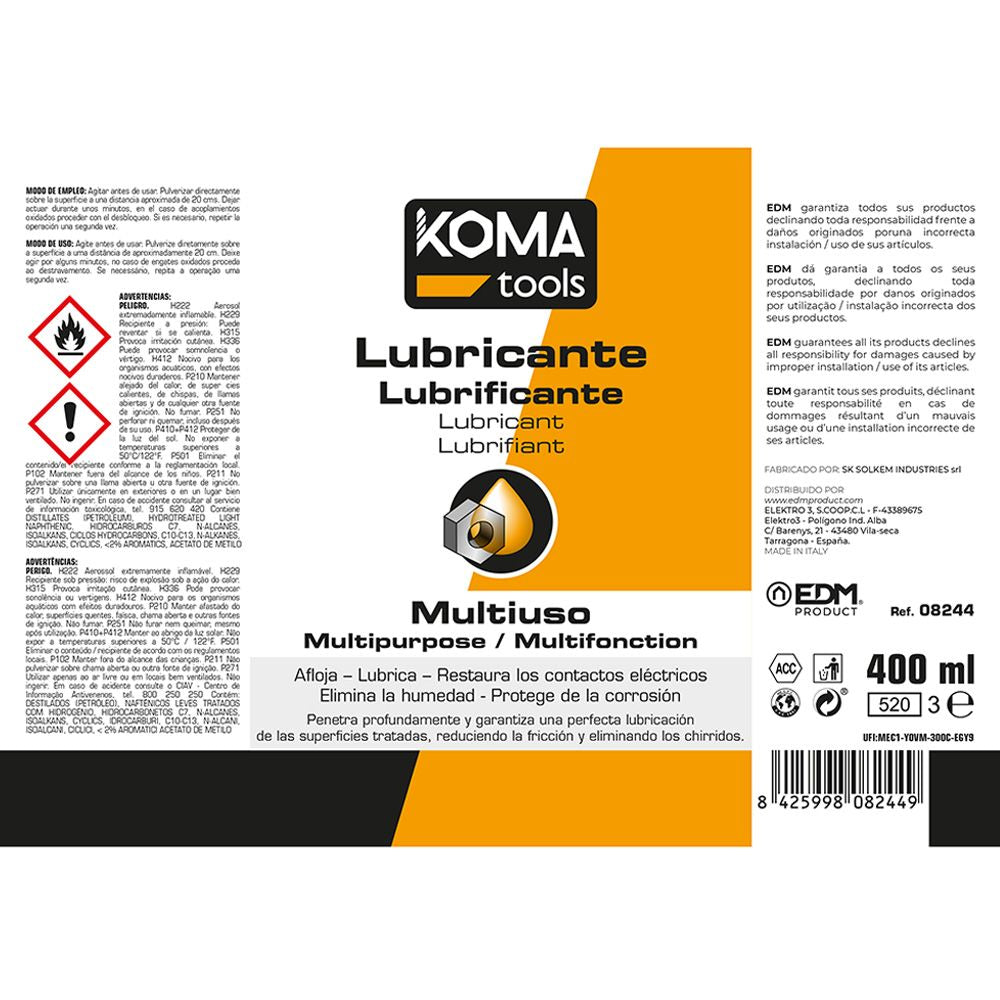 Lubricante multiusos spray 400 ml