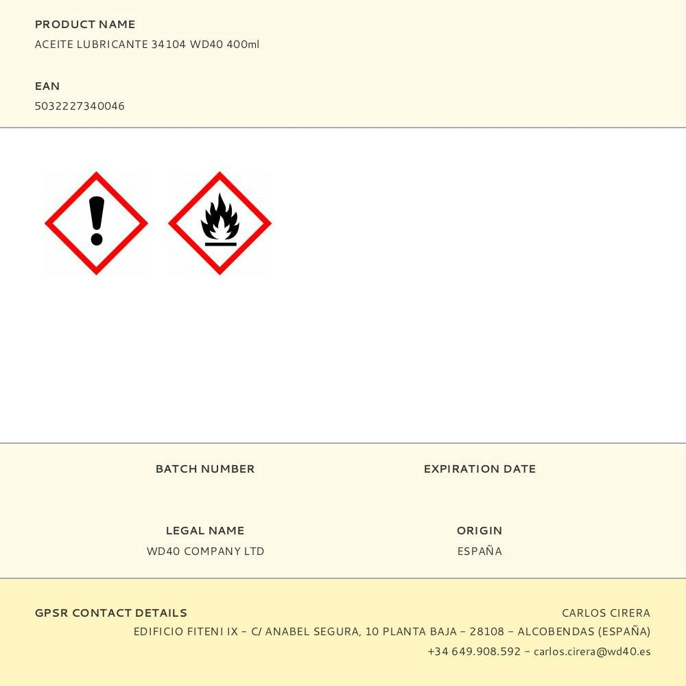 Aceite lubricante 34104 wd40 400ml