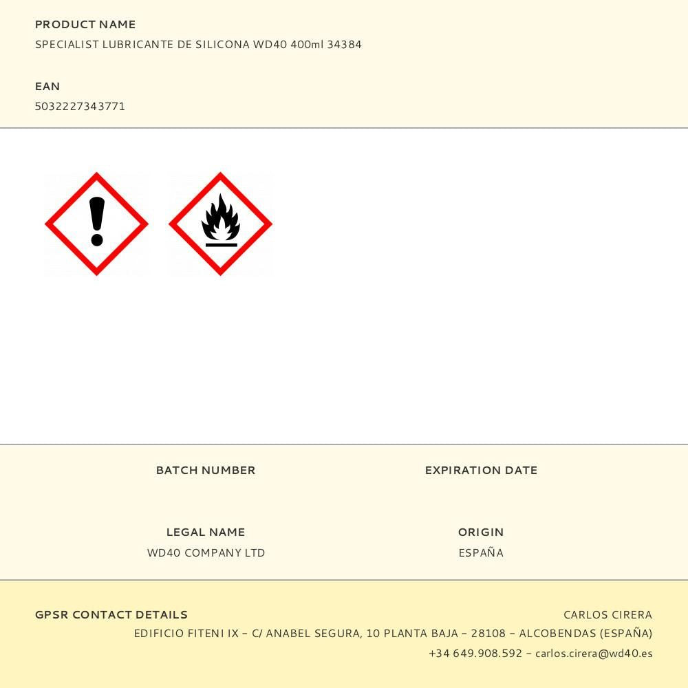 Specialist lubricante de silicona 400 ml