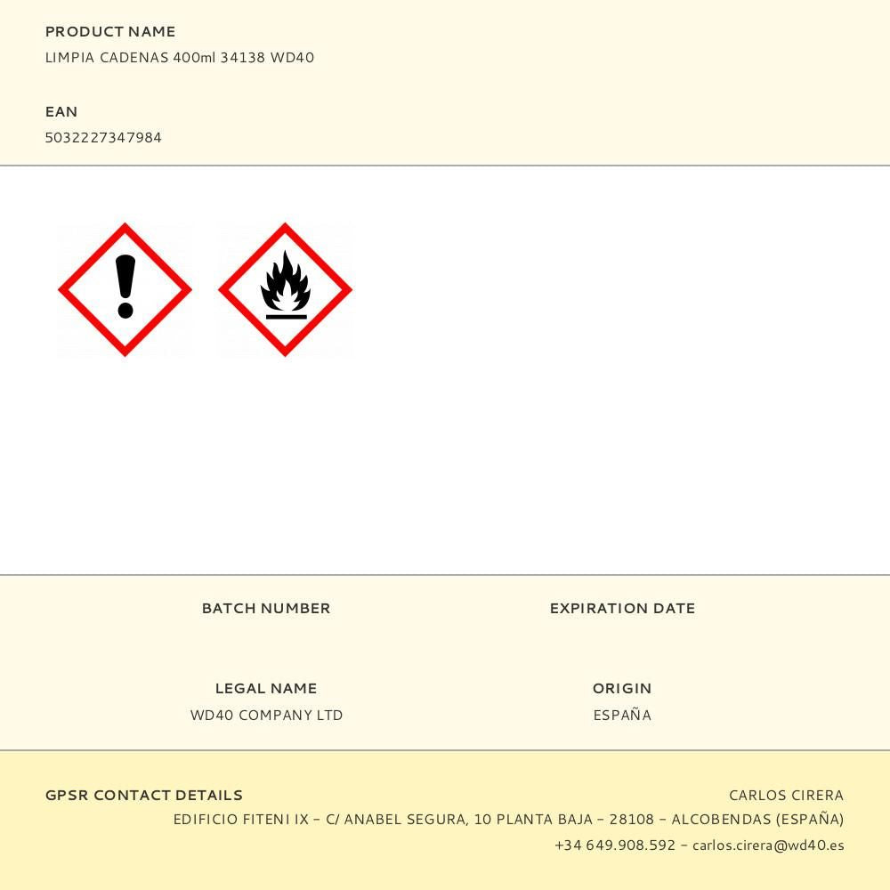 Limpia cadenas specialist 400 ml