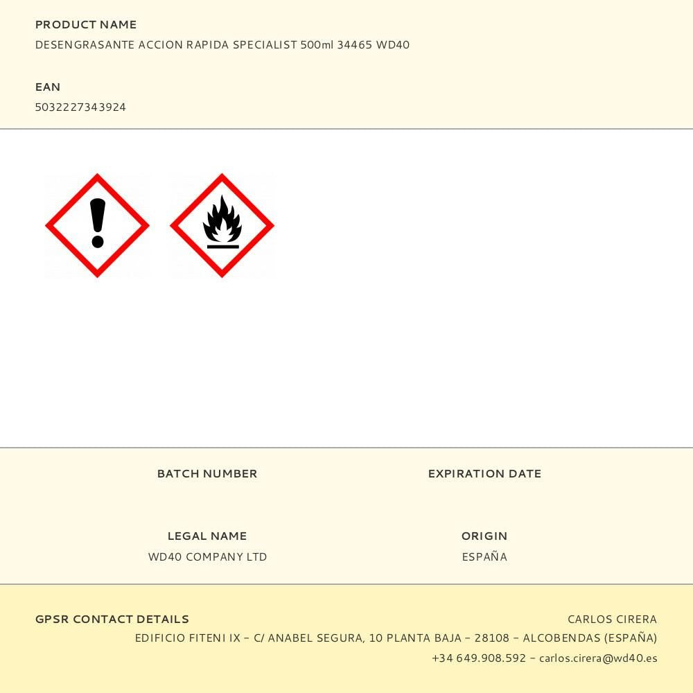 Desengrasante acción rápida specialist 500 ml