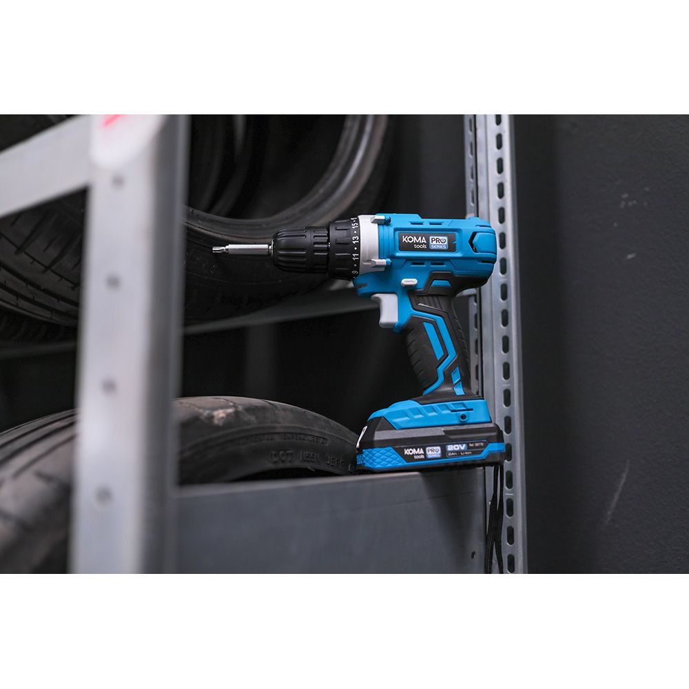 Kit taladro atornillador 20 v con 40 accesorios, batería 2.0ah y cargador