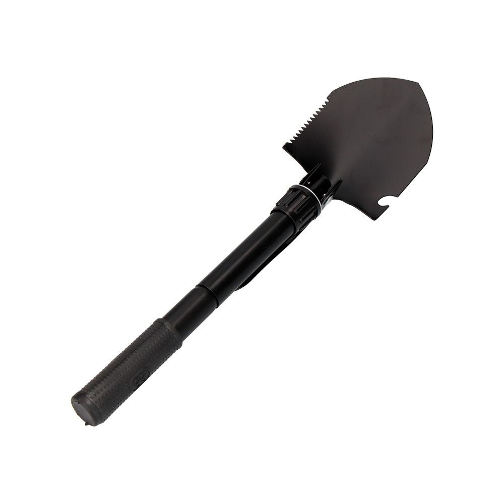 Pala plegable multifuncional de acero color negro 9,5 x 41,5 cm